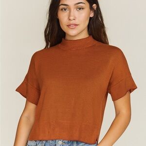 Gorman Vibrant Orange and Brown Striped Top